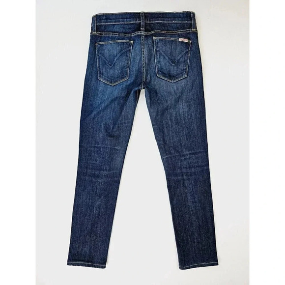 Hudson Size 25X27 Women's Colette Midrise Skinny Blue Denim Logo Jeans USA Made - Picture 1 of 13